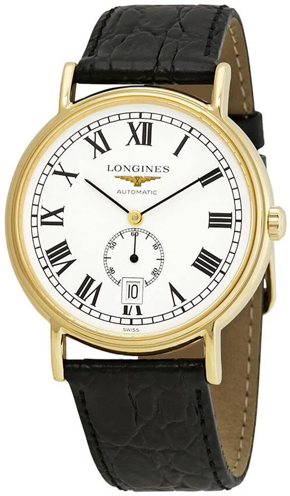 Longines Longines Presence Automatic L4.805.2.11.2 38.5 mm Yellow Gold PVD White Dial Leather Strap — product photo
