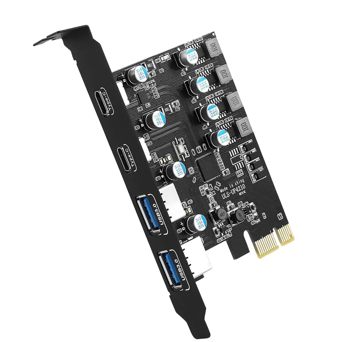 ESTONE ESTONE PCIE22A2C PCIe USB 3.0 4-Port Card (2×USB-C, 2×USB-A) 5Gbps — preces foto