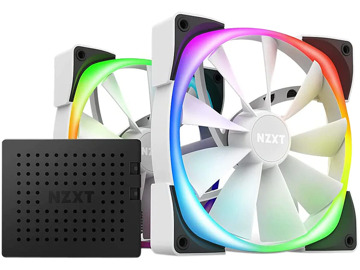 NZXT NZXT HF-2814C-DW 140mm RGB case fan twin pack — 商品写真