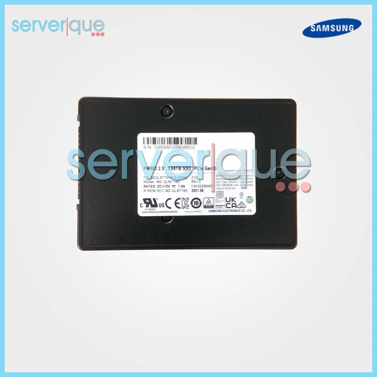 SAMSUNG SAMSUNG PM983 7.68TB PCIe 3.1 2.5" NVMe internal SSD MZ-QLB7T60 — toote foto