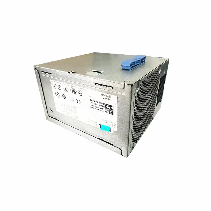Rectangular ATX power supply unit in matte black finish with rear fan grille and side label