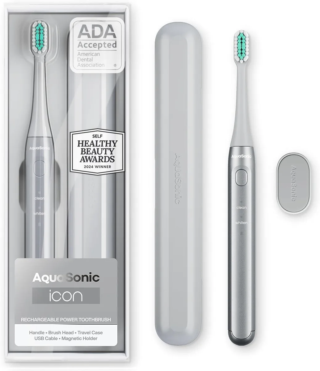 Waterpik Icon Aquasonic rechargeable toothbrush Stone 2 modes — product photo