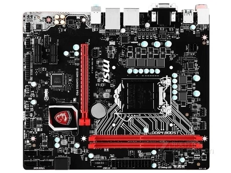 Green micro-ATX board with black slots and silver heatsinks