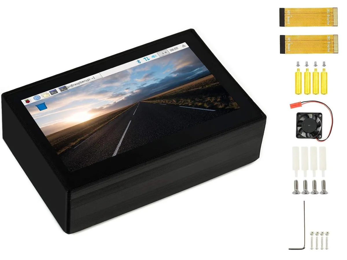 LORDWORLD LORDWORLD 4.3inch DSI LCD Capacitive Touch Display 800×480 IPS with Protection Case for Raspberry Pi 4B — produktbilde