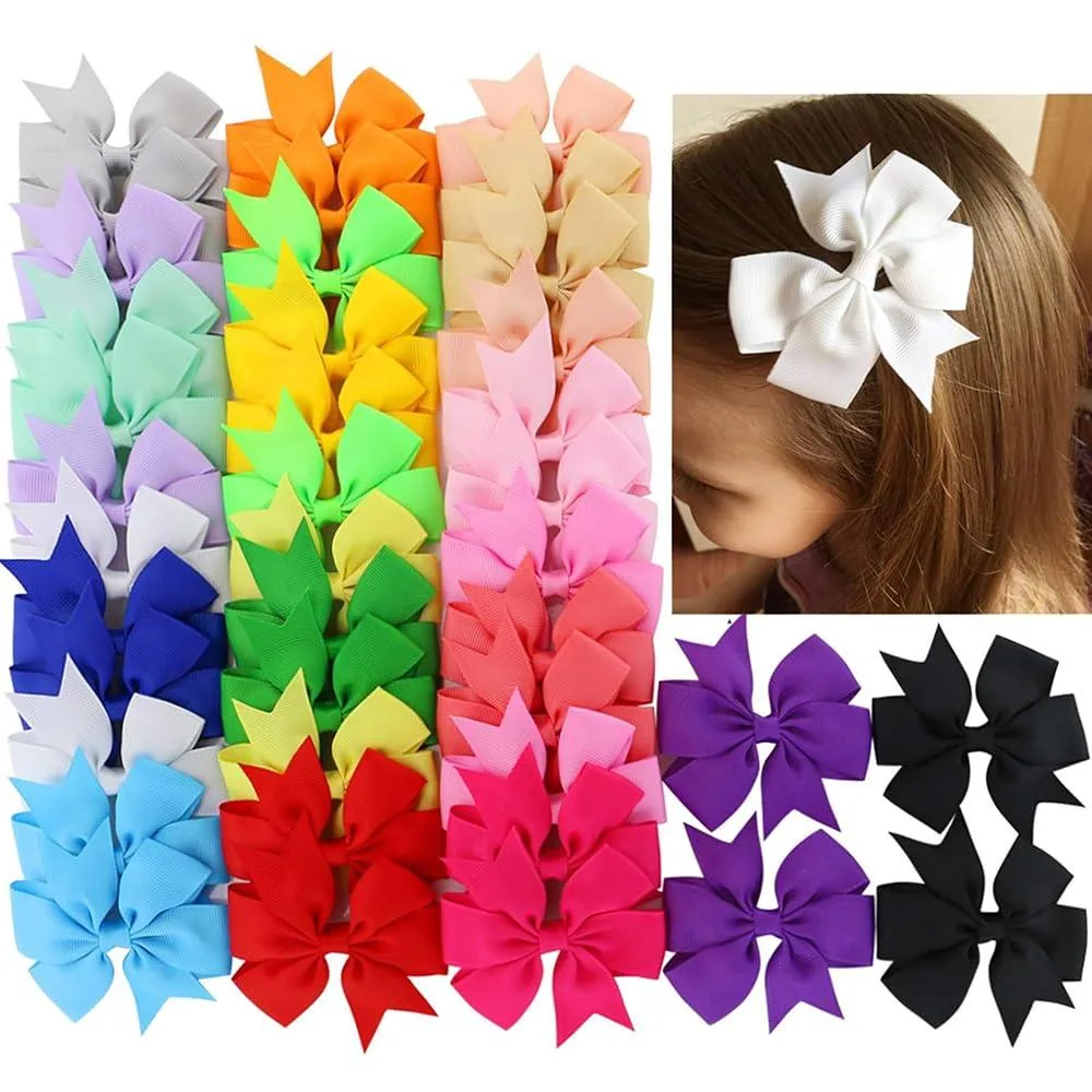  Babymatch Babymatch013 40-piece 3-inch grosgrain ribbon bow pins — product photo