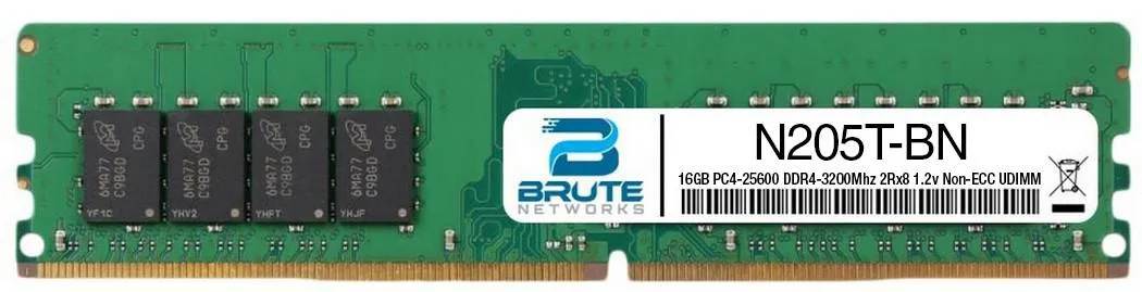 Green 288-pin DDR4 UDIMM module with black chips