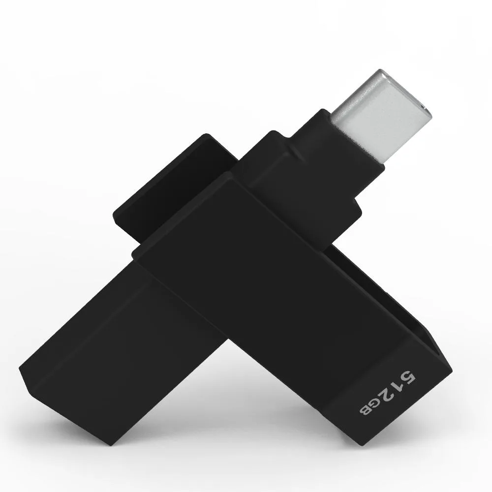 PIODATA PIODATA iXflash 512GB USB 3.2 Gen 1 USB Type A &amp; C Black — 商品照片
