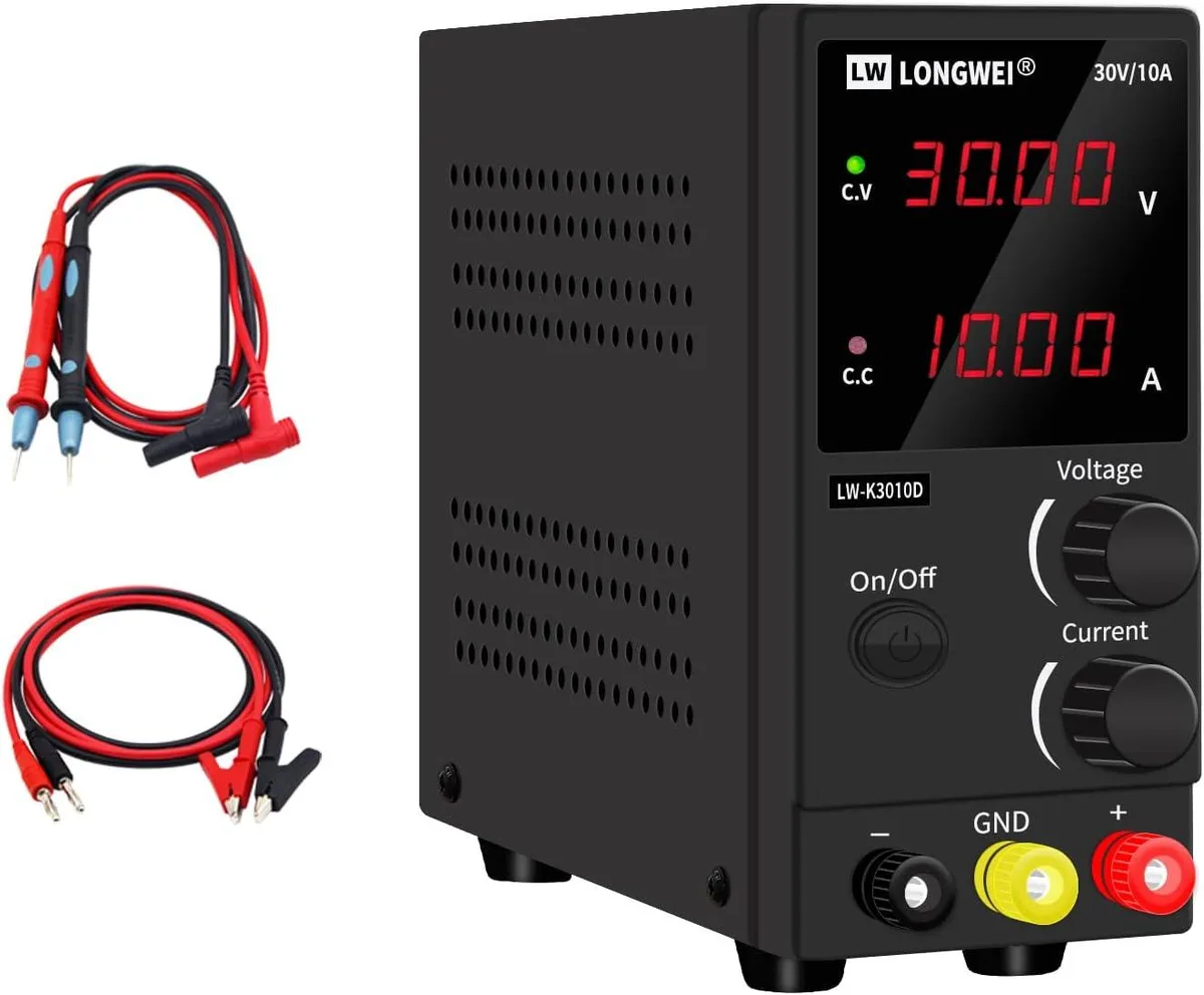 BFKK BFKK 30V 10A Variable DC Power Supply Black — vörumynd