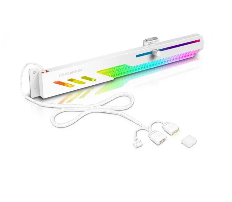 Corn Electronics Corn Electronics COOLMOON GT8 GPU Brace 280mm ARGB White — снимка на продукта