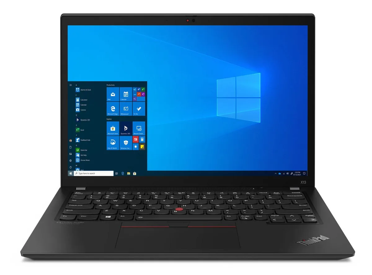Black 13.3 inch laptop closed lid matte finish ThinkPad branding