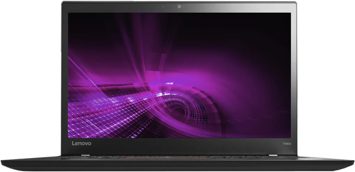 Black 14 inch ThinkPad T460s ultrabook with matte FHD screen and carbon fibre lid