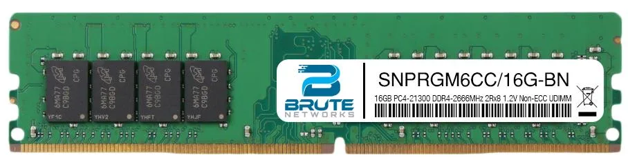 Green 288-pin DDR4 UDIMM module with black chips, 16GB capacity