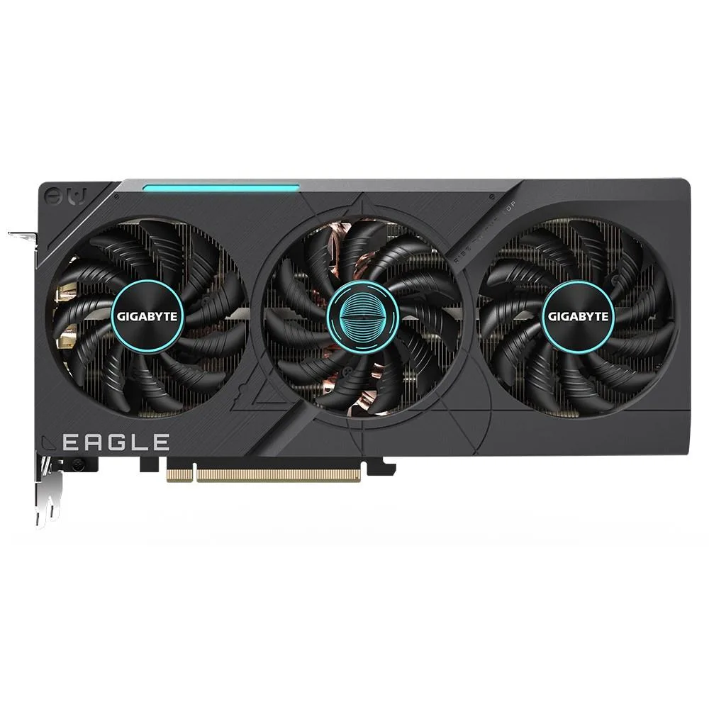 GIGABYTE EAGLE GeForce RTX 4070 Ti OC 12G graphics card, silver and black triple-fan design