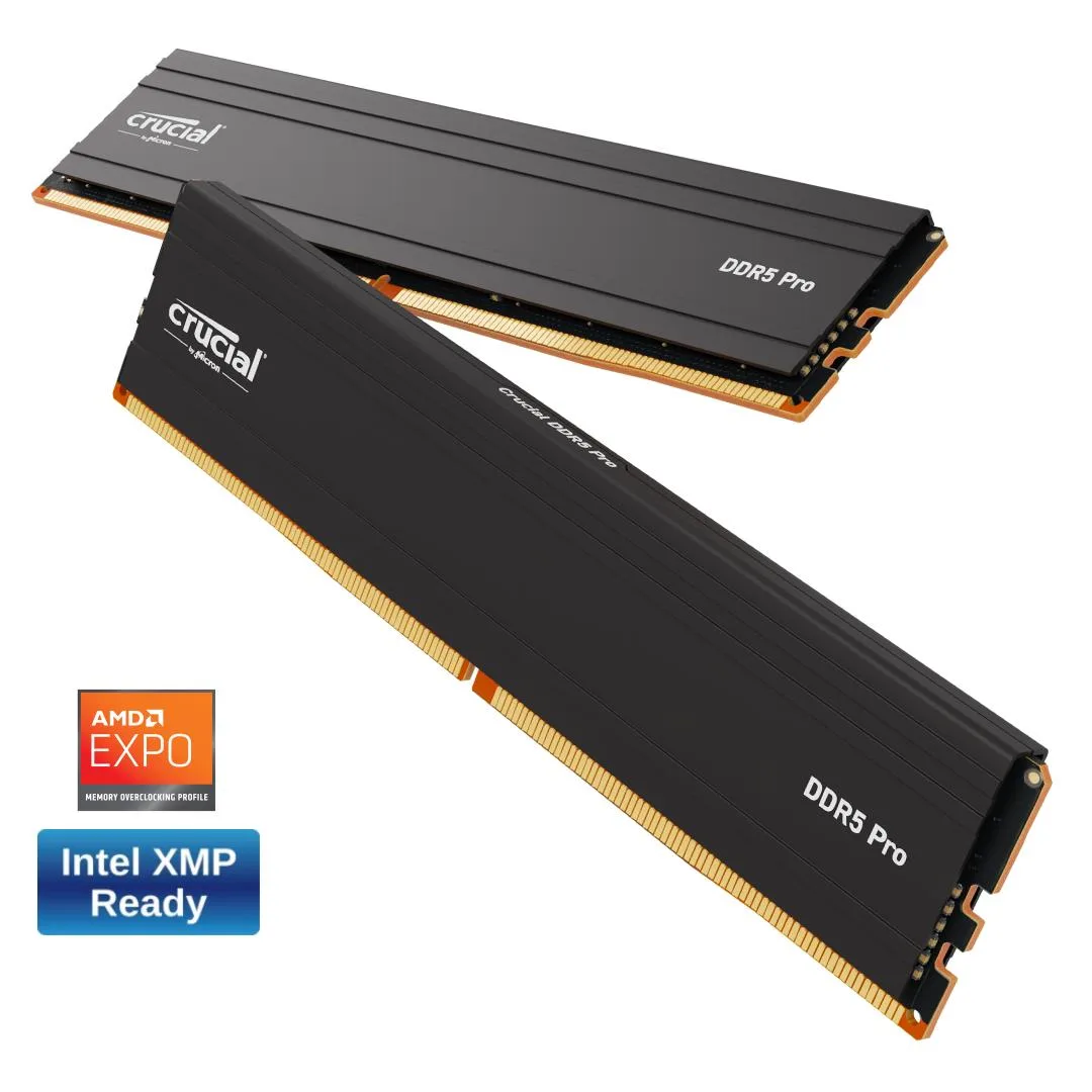 Crucial Crucial Pro CP2K64G56C46U5 128GB (2x64GB) DDR5 5600 CL46 desktop RAM — product photo
