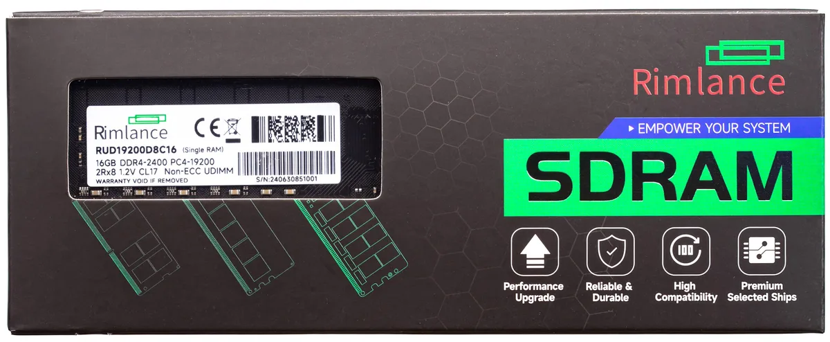 RIMLANCE RIMLANCE RUD19200D8C16 16GB DDR4 2400 CL17 — product photo