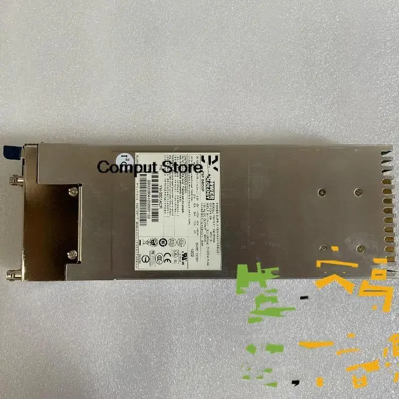 Rectangular silver server power supply unit with ventilation grille and label showing 500W 5501A