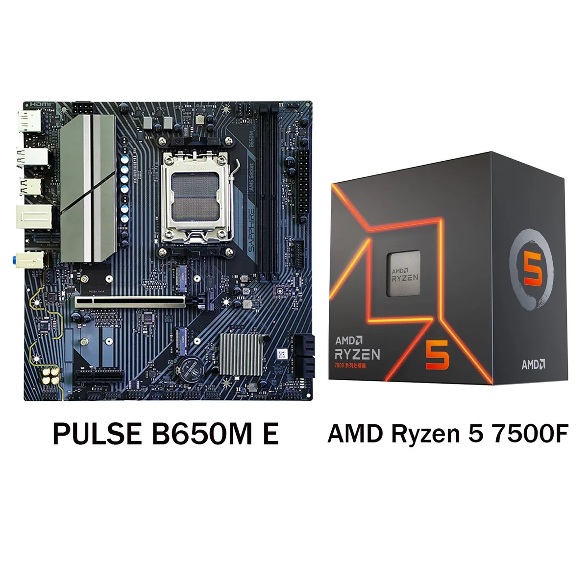 Sapphire Tech Sapphire Tech PULSE B650M E AM5 Motherboard & Ryzen 5 7500F CPU Combo — product photo