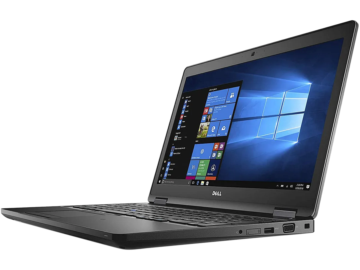 Black Dell Precision 3520 laptop, 15.6 inch non-touch FHD screen, Grade B refurbished condition