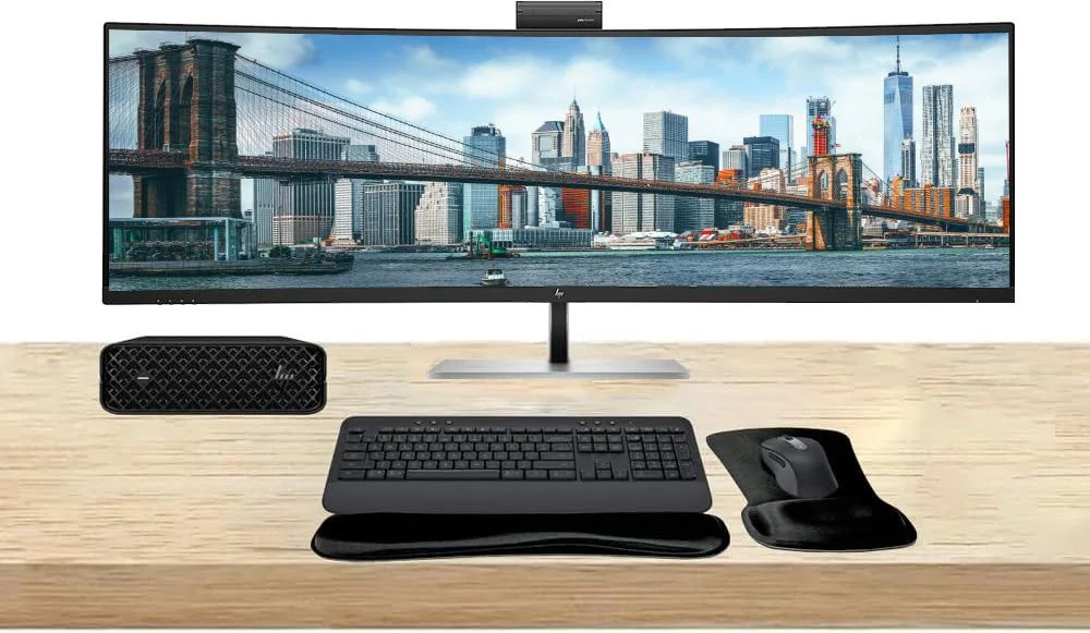 HP HP Z2 Mini G9 i7-14700 16GB 512GB desktop PC bundle with 49" 549pm monitor MK650 keyboard mouse — صورة المنتج