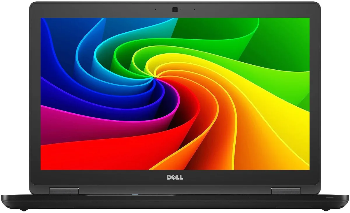 Black Dell Latitude 5580 laptop, 15.6 inch non-touch screen, thin and light design