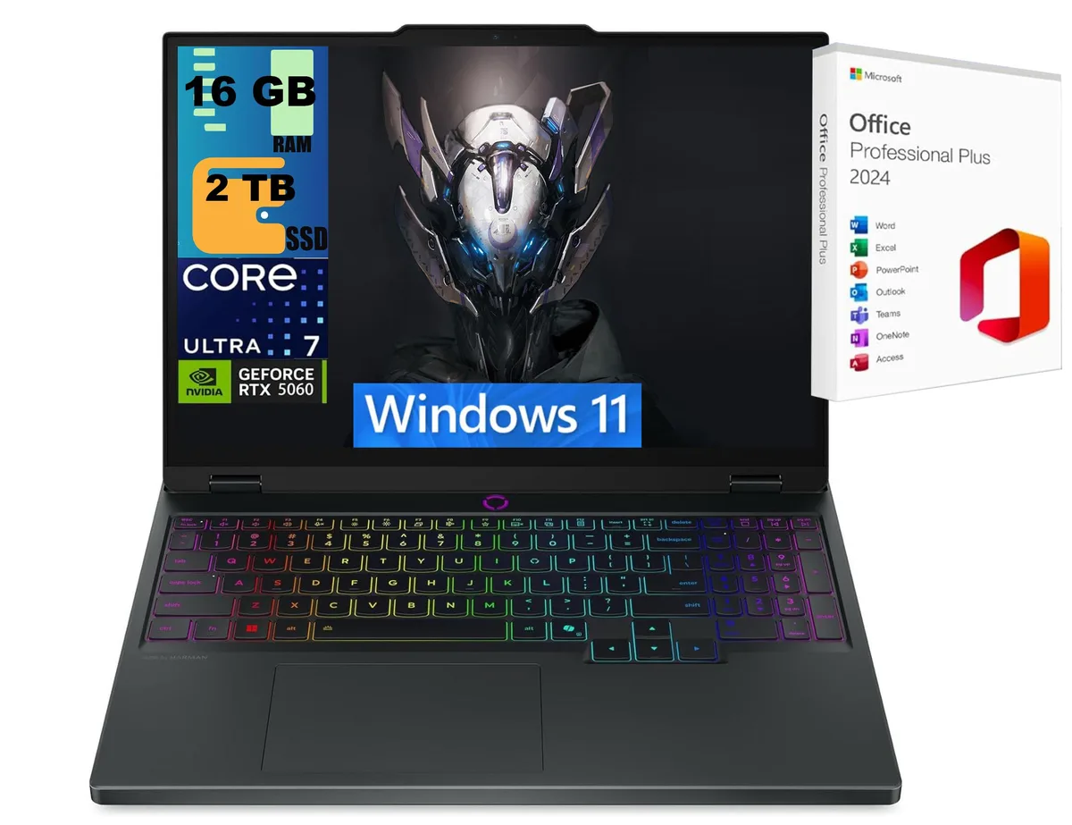 Black 15.1 inch gaming laptop with RGB keyboard