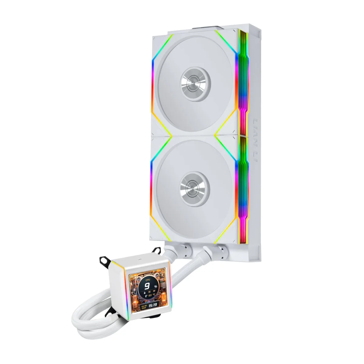 Lian Li Lian Li Galahad II LCD TL 280mm liquid cooler 2.88" screen 2x 140mm wireless fans black — termékfotó