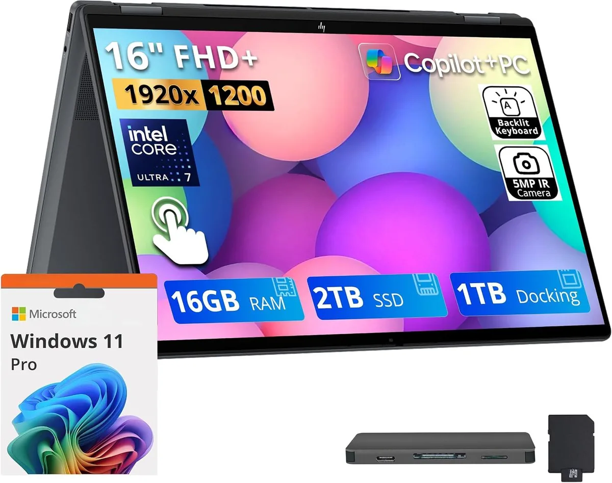 HP HP OmniBook X Flip 2-in-1 Laptop Core Ultra 7 256V 16GB DDR5 2TB SSD Gray — 商品照片