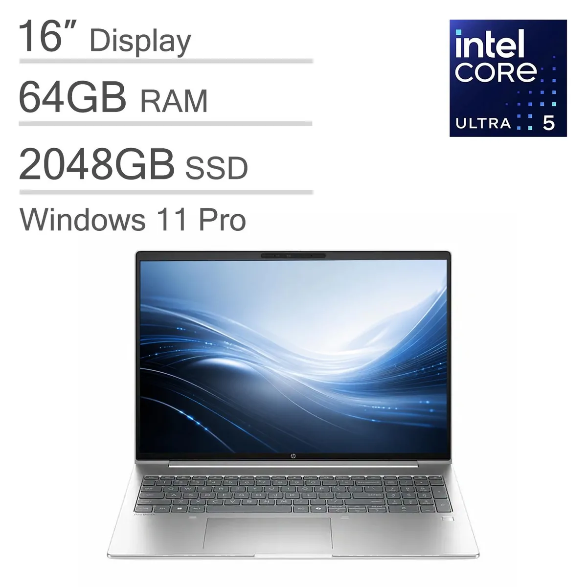 HP HP ProBook 4 G1i business laptop, Intel Core Ultra 5 225U, 64GB DDR5, 2TB NVMe, 16" WUXGA IPS, Windows 11 Pro — Produktfoto