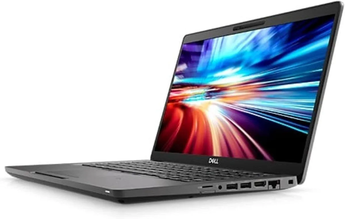 Black Dell Latitude 5400 14 inch touchscreen laptop closed view