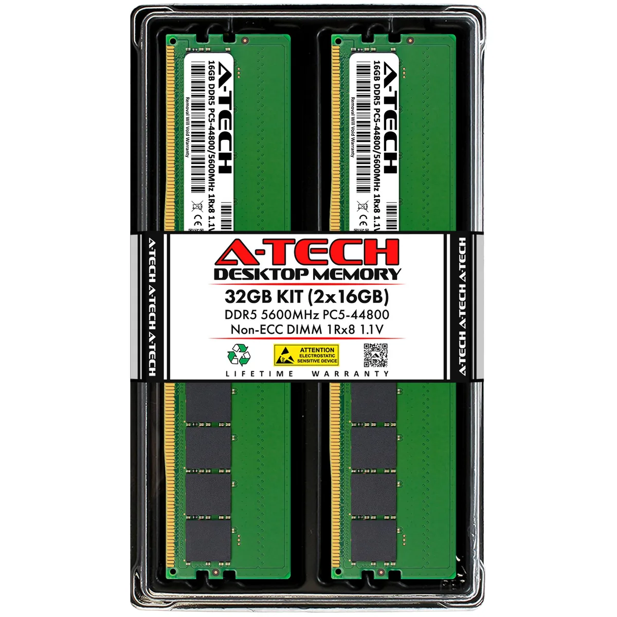 A-Tech A-Tech 32GB DDR5 5600 CL46 2 x 16GB desktop RAM — product photo