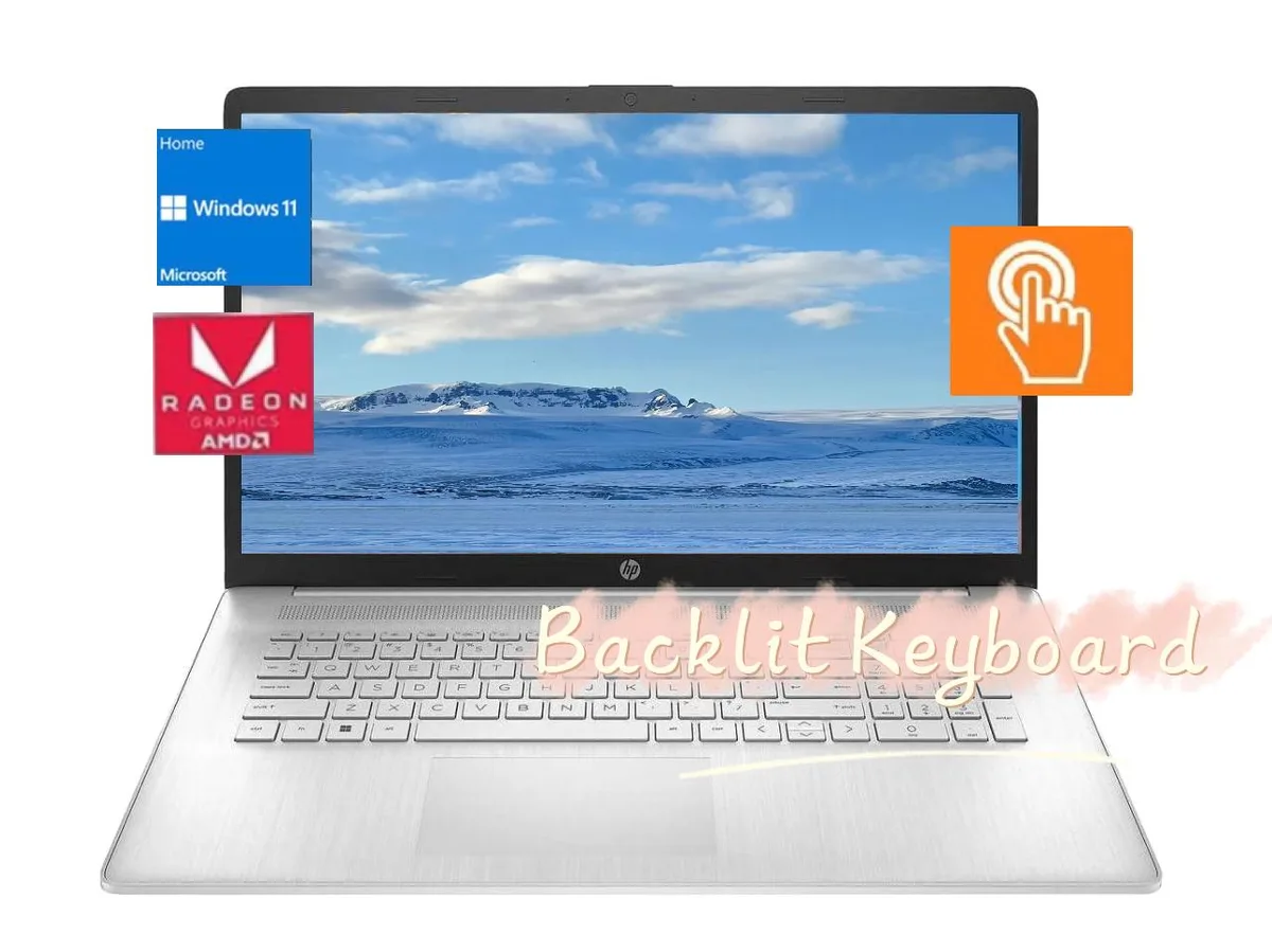 HP HP 17.3" Touchscreen Laptop Ryzen 5 7530U 16GB 1TB Silver — photo du produit