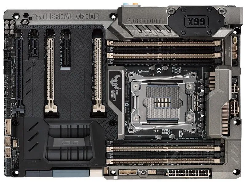 ATX motherboard with metallic thermal armor finish