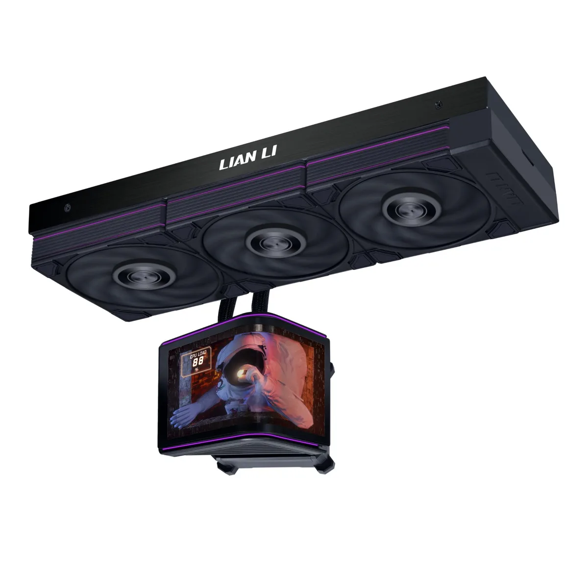 Lian Li Lian Li Hydroshift II OLED Curved 360P28 V2 liquid cooler 360mm 3x120mm P28V2 6.67" screen Black — product photo