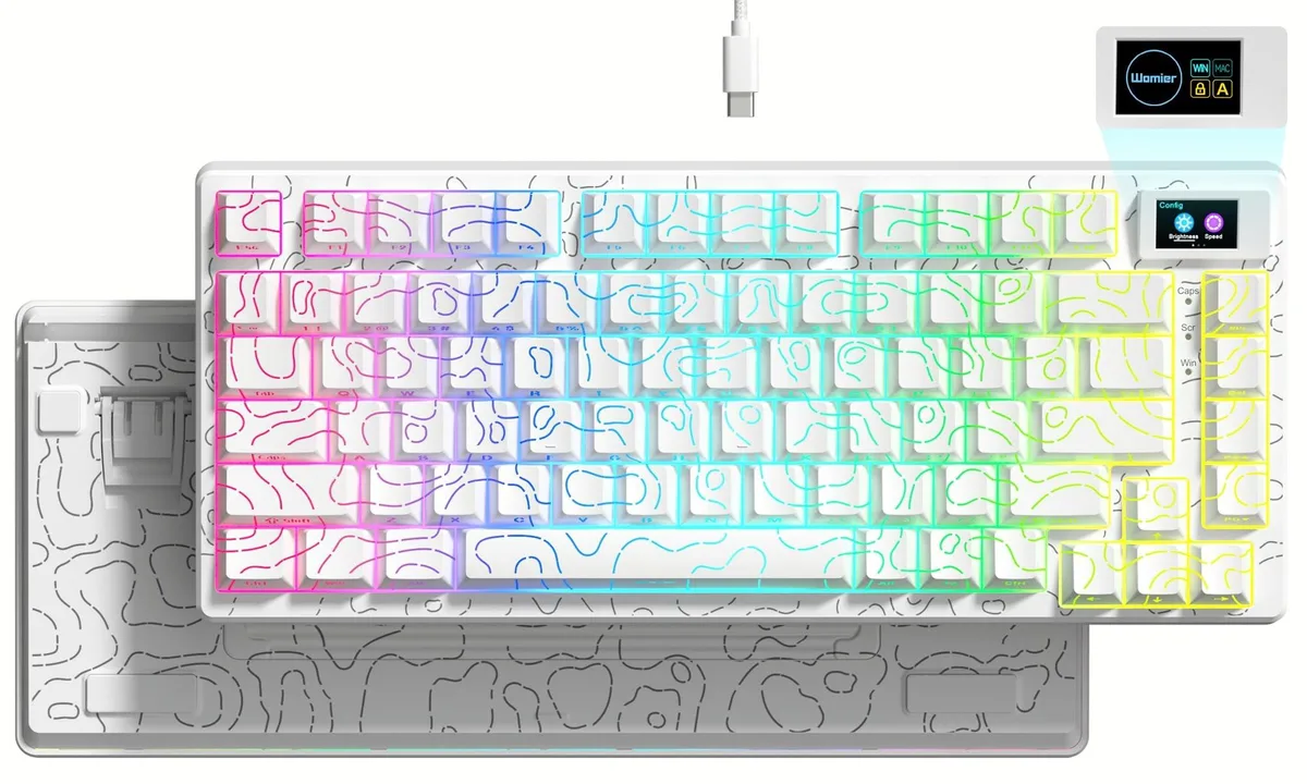 Womier Womier SK80 75% Gaming Keyboard White Topographic — product photo