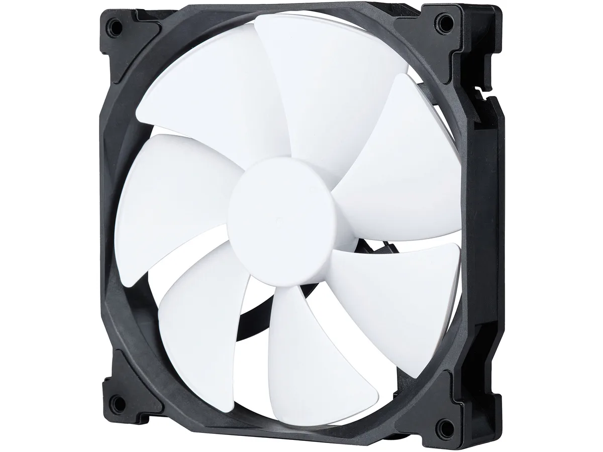 Phanteks Phanteks PH-F140MP_BK02 140mm PWM case fan, 500-2000 RPM, 93 CFM, 39.1 dBA, black frame white blades — 제품 사진