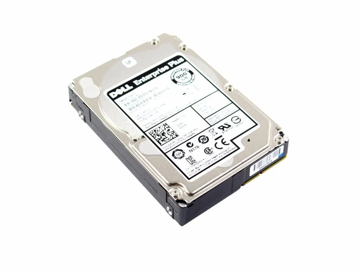 Silver 2.5 inch SAS hard drive with green circuit board visible