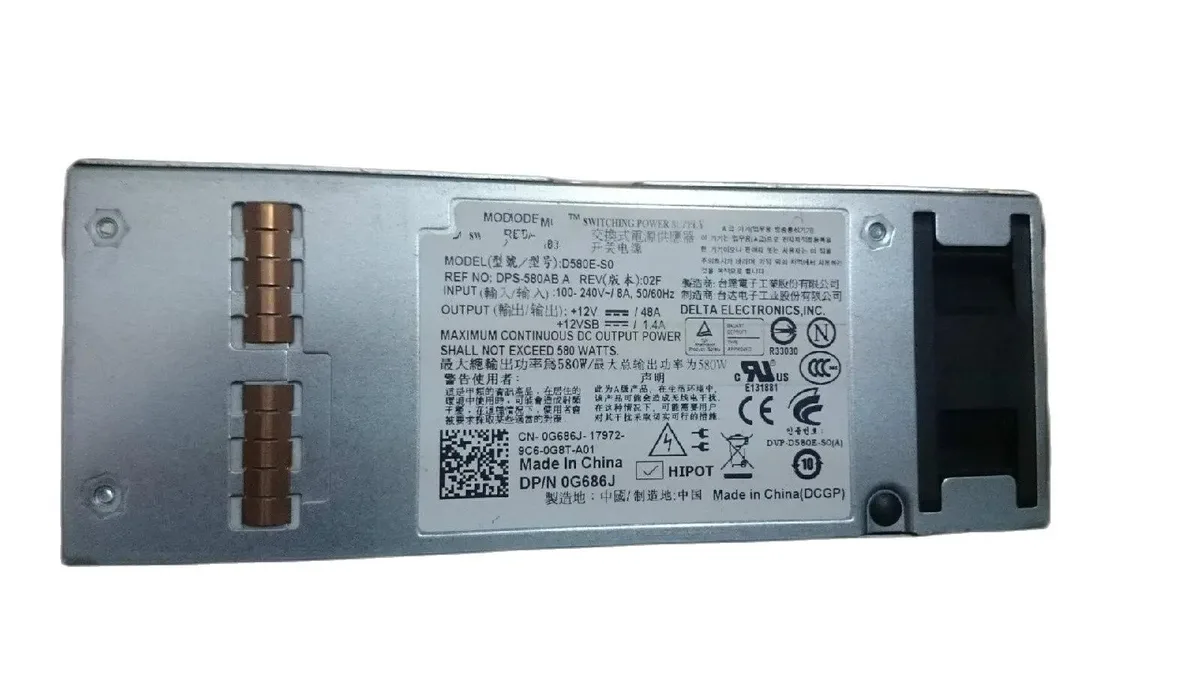 KHACHIMO KHACHIMO T410 Server Power Supply 580W F5XMD G686J — product photo