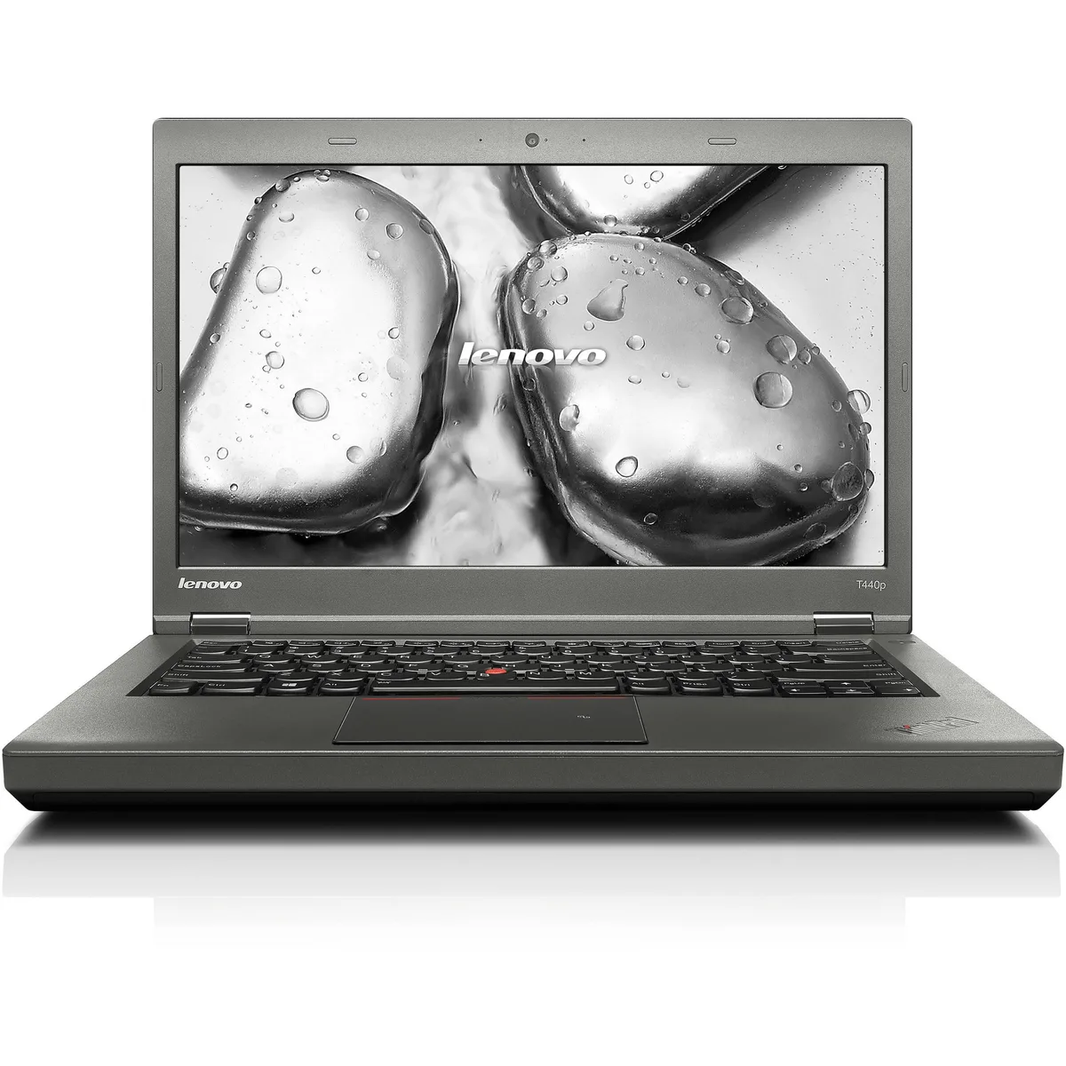 Black ThinkPad T440 laptop closed showing lid and hinge