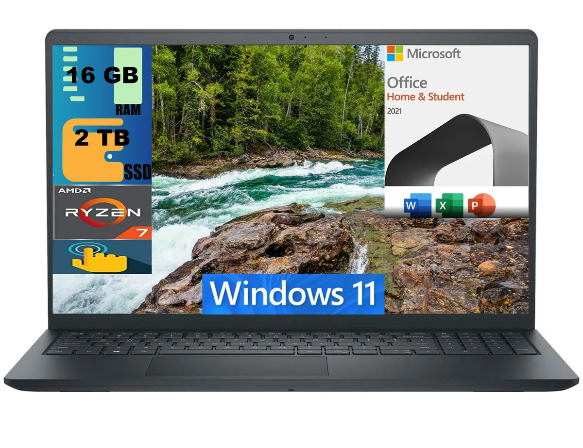 DELL DELL Inspiron 15 laptop Ryzen 7 7730U 16GB 2TB touchscreen — photo du produit