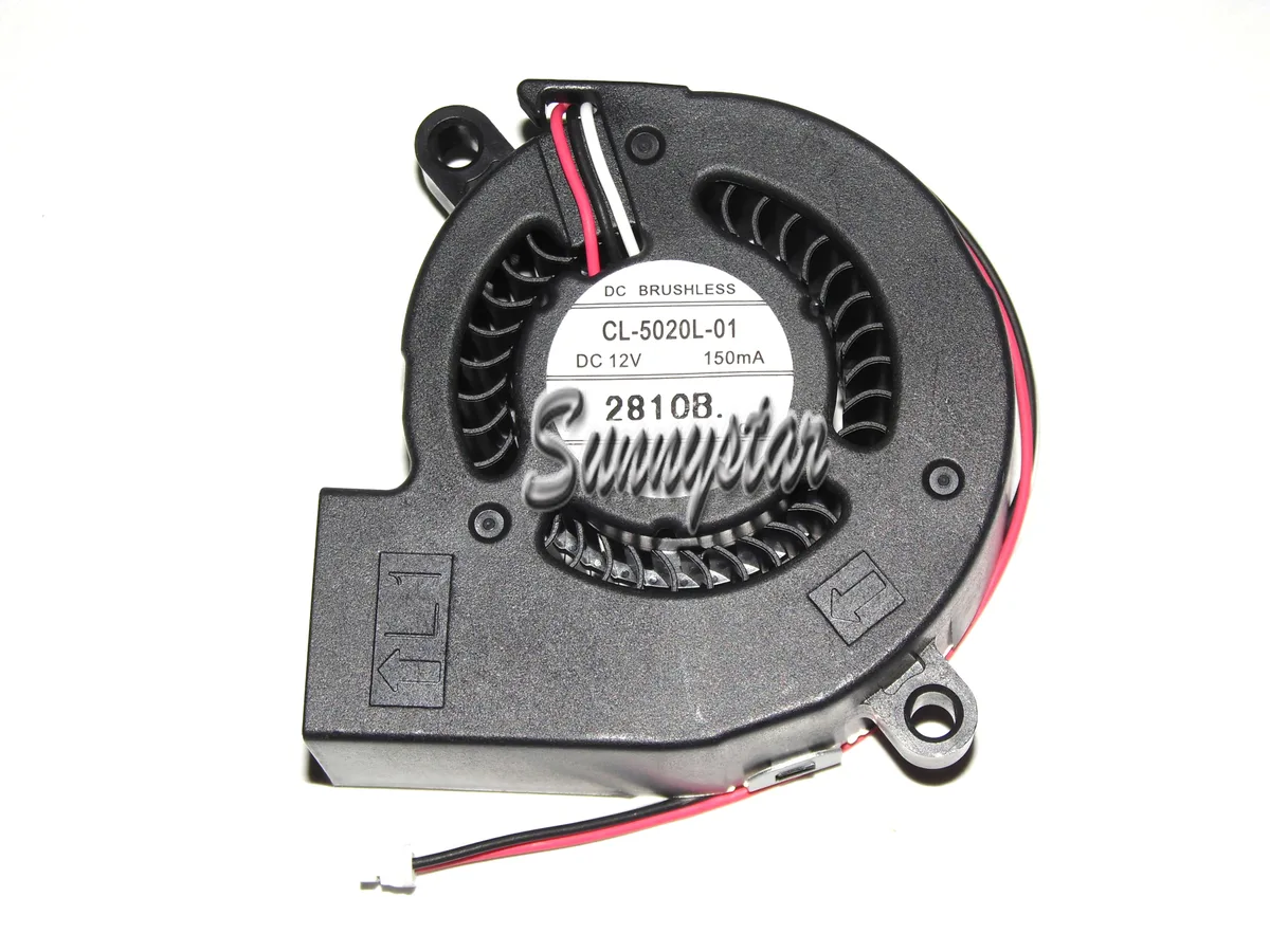 Black 50mm blower fan with 3-pin connector