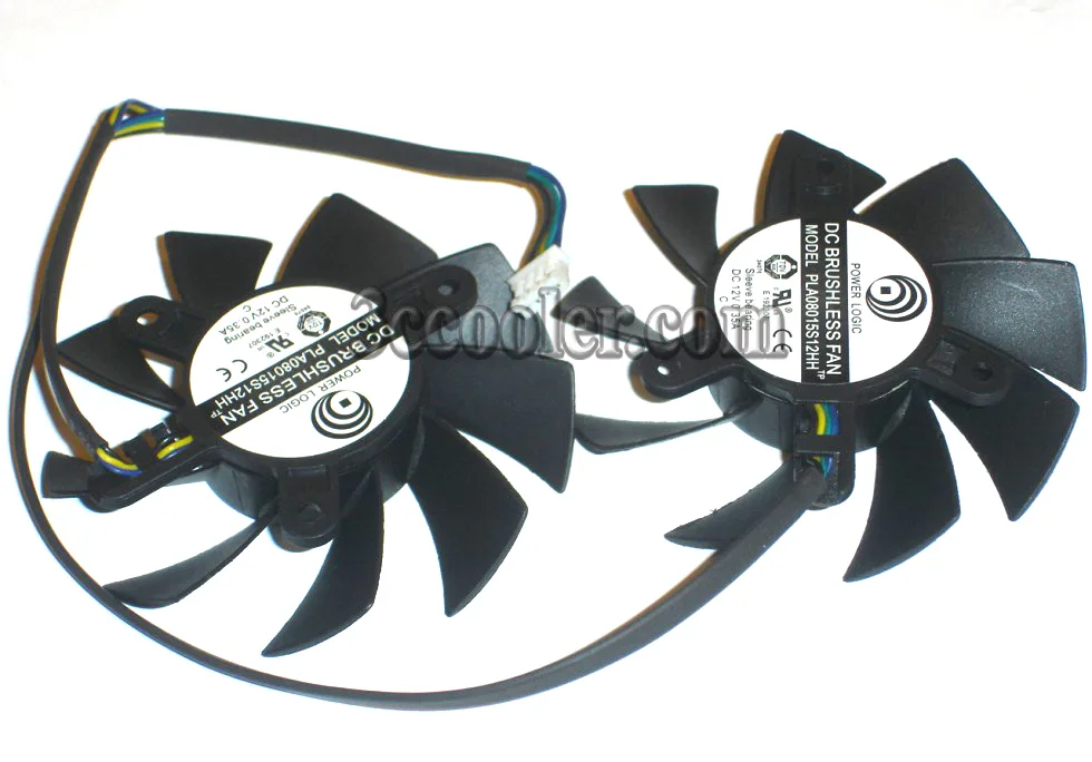 Black frameless twin fan unit with four pin connector