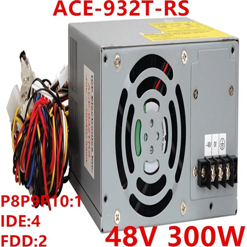 Rectangular ATX power supply unit in matte black finish with cooling fan and cable connectors visible