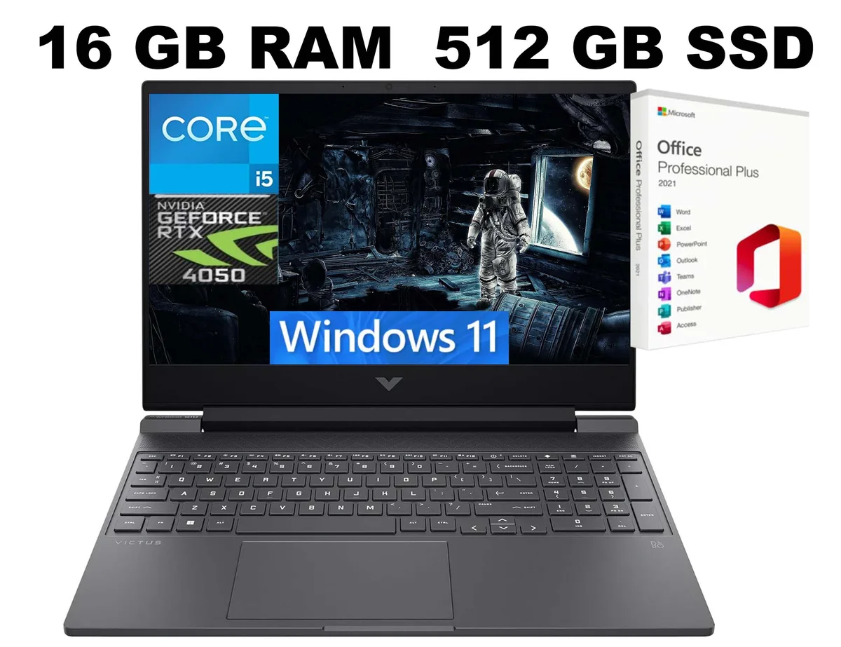 HP HP Victus 15 gaming laptop 15.6 FHD 144Hz i5-13420H RTX 4050 16GB 512GB Black — product photo