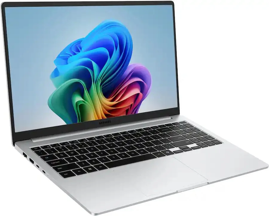 Silver 15.6-inch laptop with matte anti-glare display and flat keyboard deck