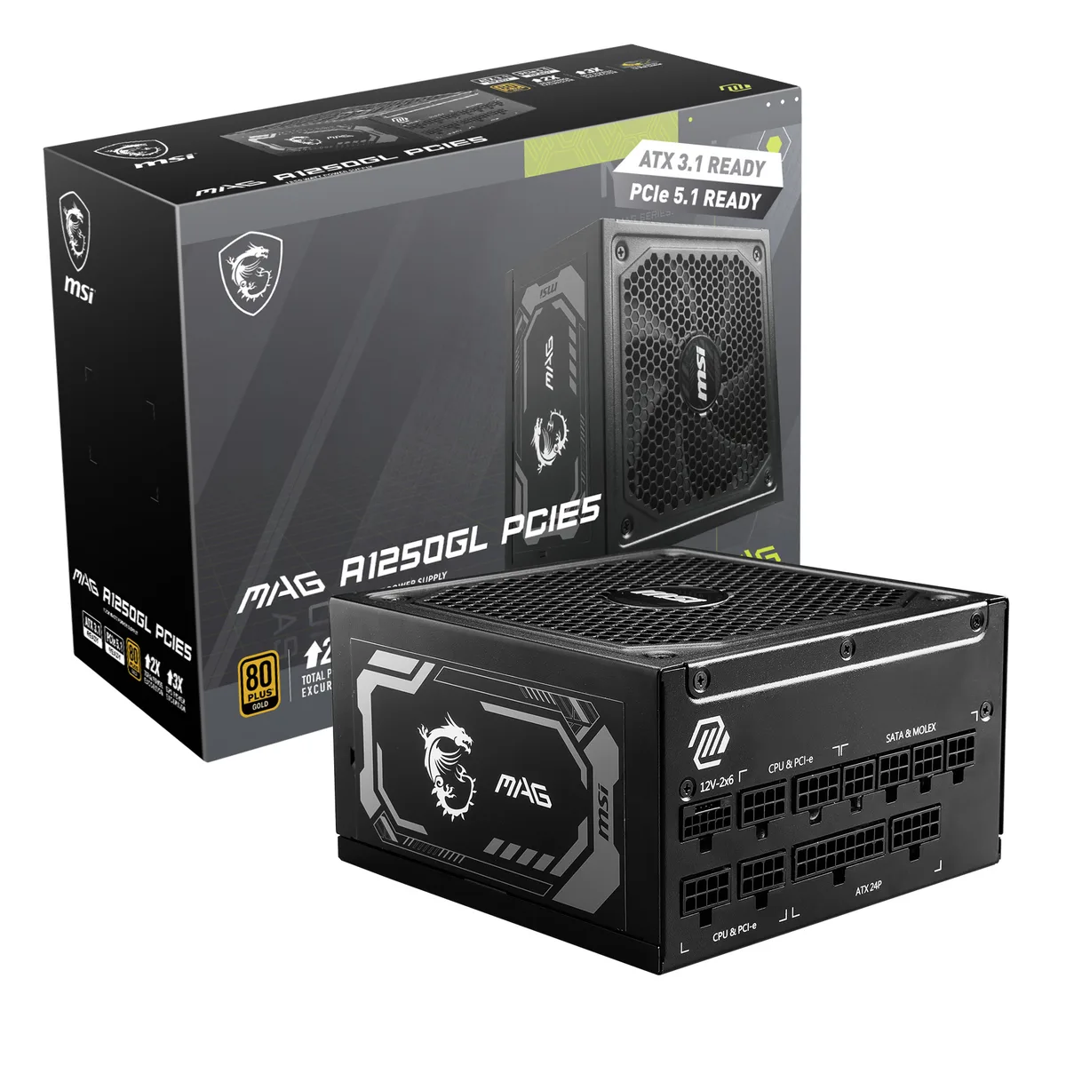 MSI MSI MAG A1250GL PCIE5 power supply — photo du produit