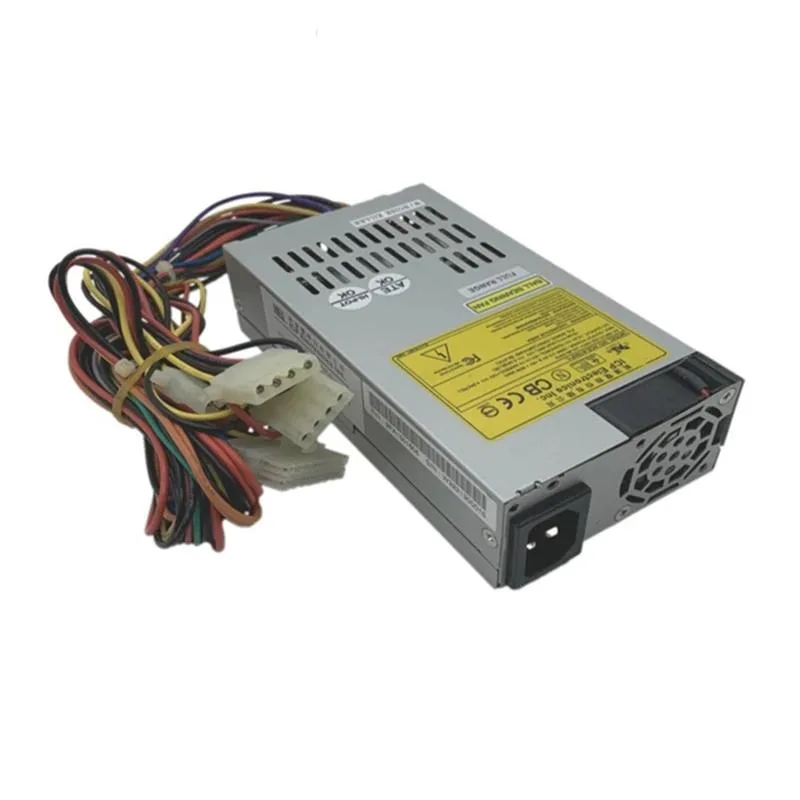 Compact silver 1U power supply with 16-pin connector and 150W rating