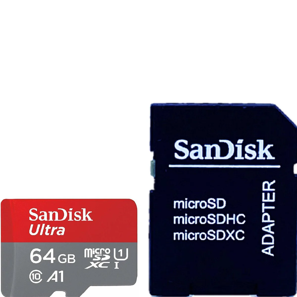 SanDisk SanDisk Ultra 64GB microSDXC 120MB/s A1 Class 10 memory card with adapter — vörumynd