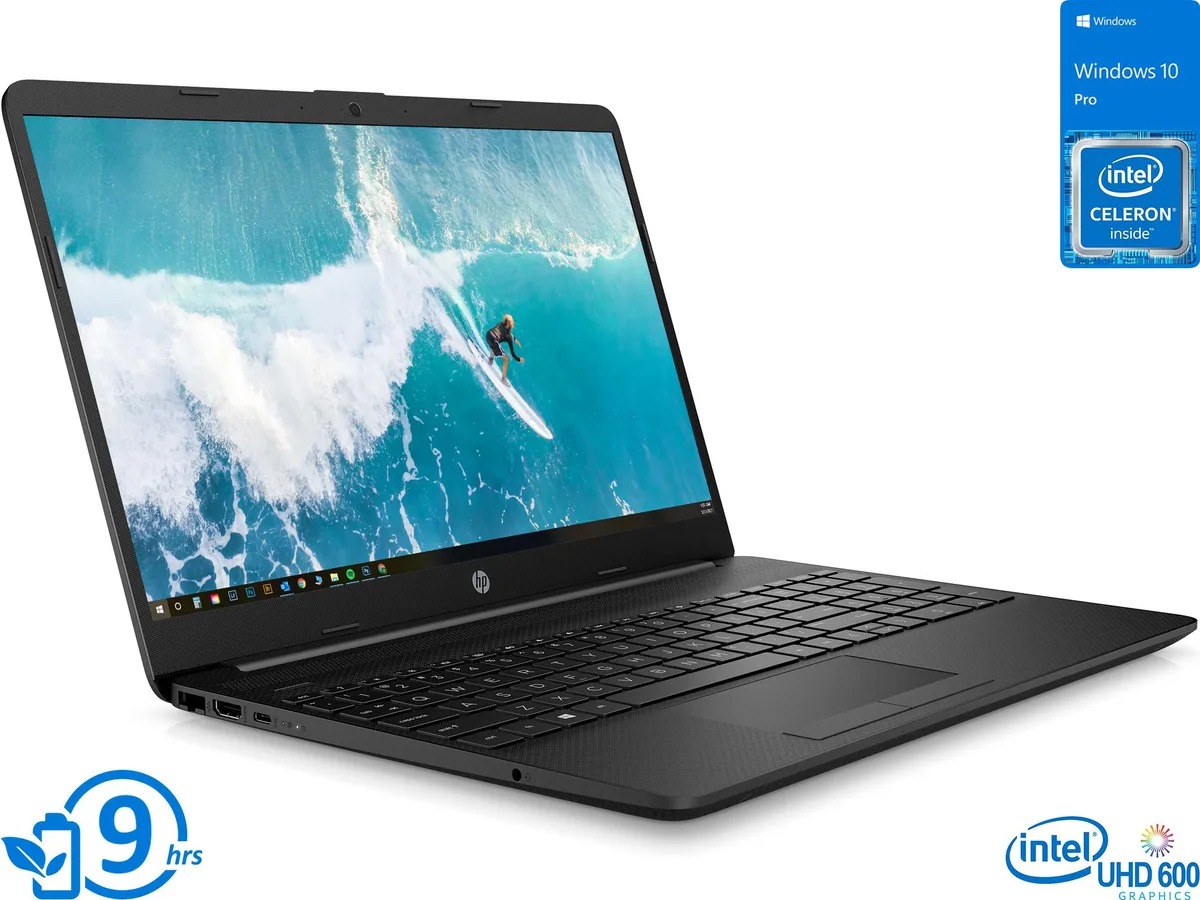 HP HP 15 laptop Celeron N4020 2.8GHz 8GB 256GB SSD 15.6" IPS FHD Windows 10 Pro — photo du produit