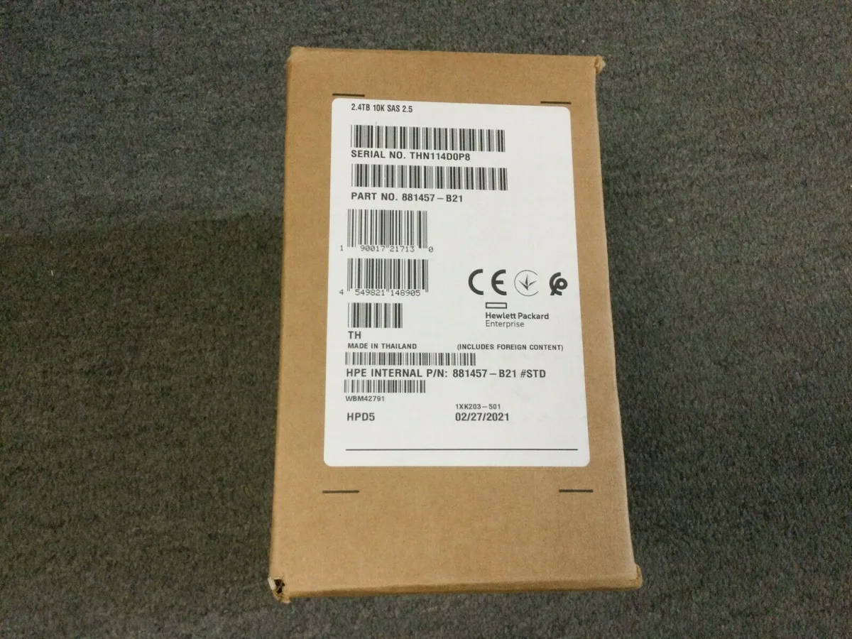 HPE 2.4TB 2.5 inch SAS hard drive silver metal casing