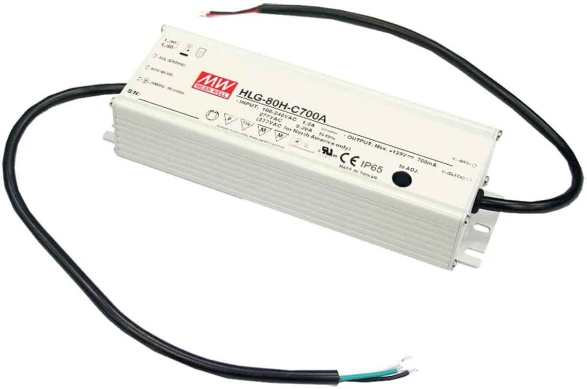 Rectangular aluminium power supply with IP65 IP67 rating